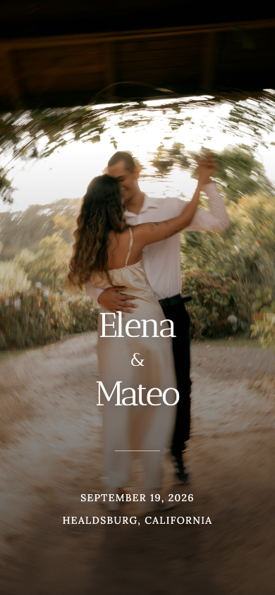 Classic mobile wedding website template