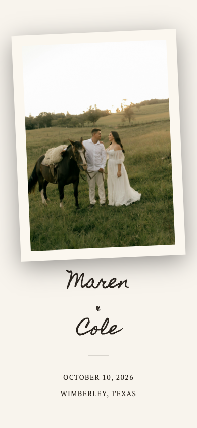 Keepsake mobile wedding website template