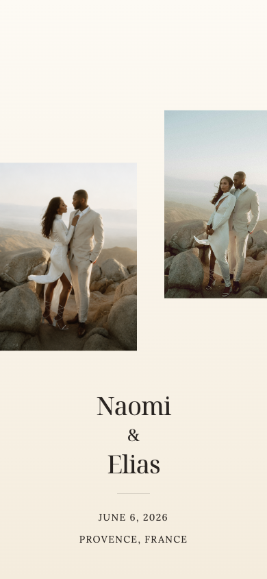 Traditional mobile wedding website template